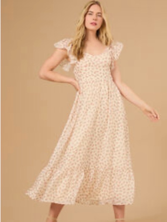 Altar'd State Dresses & Skirts - Altar’d State Flutter-Sleeve Floral Midi Dress